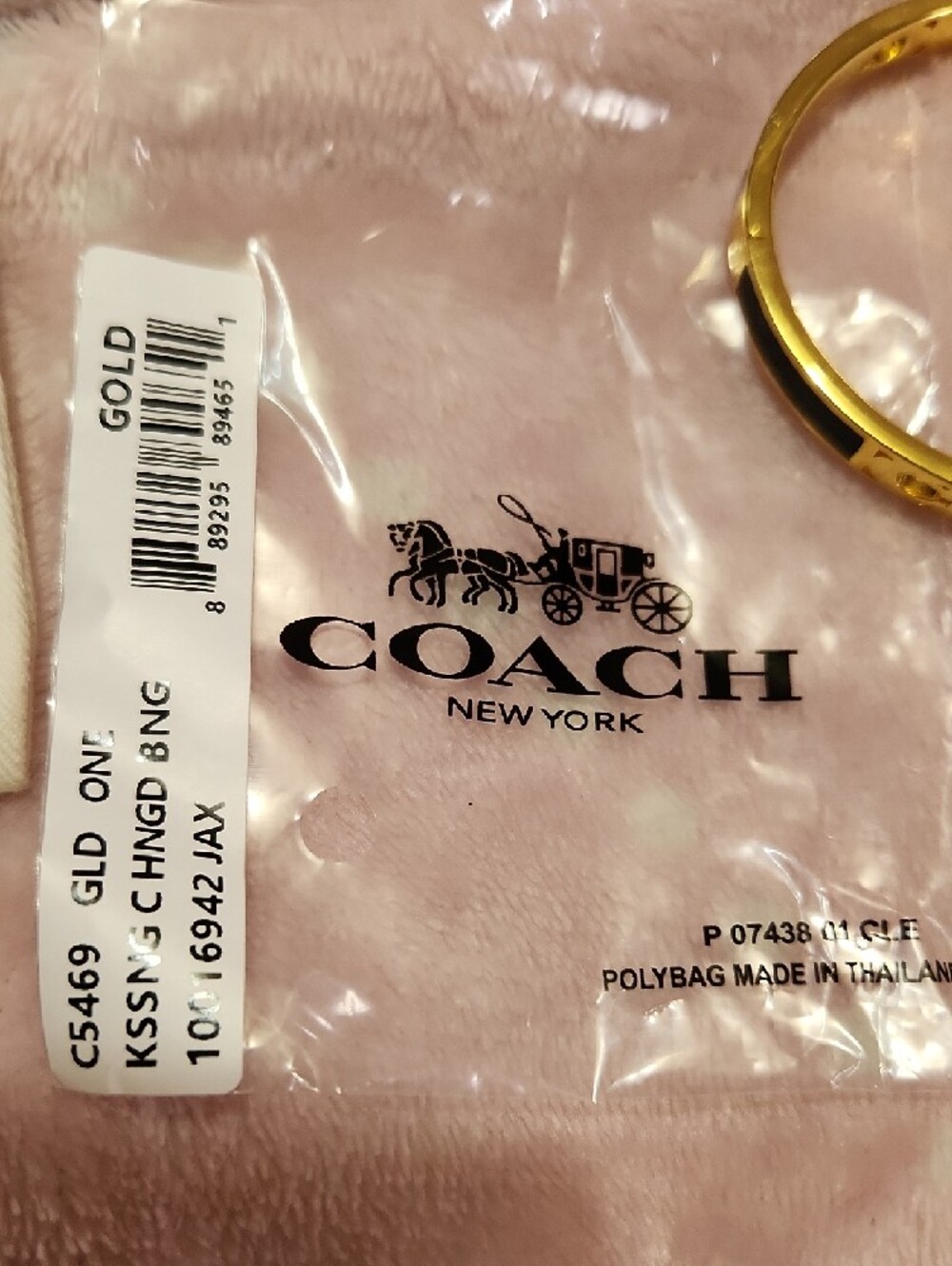 Coach Gold-Tone Key Ring with Branded Drawstring Pouch - Picture 9 of 9